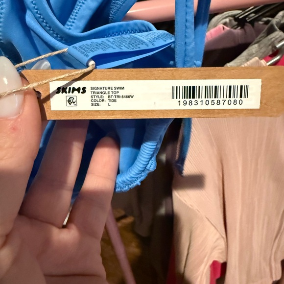 SKIMS Blue Scoop Bikini Top and Bottom Set - Picture 3 of 4